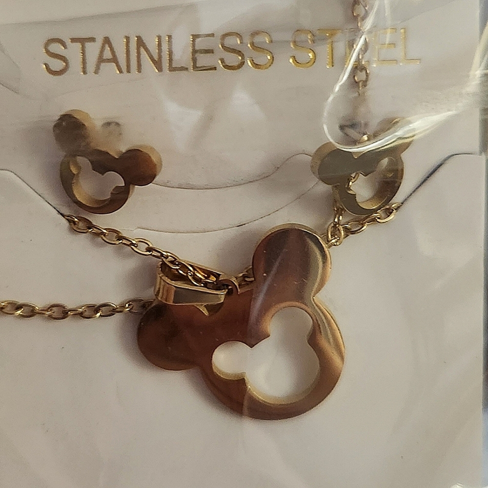 Stainless Steel Mouse Necklace Sets